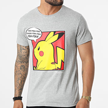  Pokémon - Tee Shirt Pika Pop Gris Chiné
