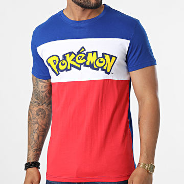  Pokémon - Tee Shirt Pokémon Colour Block Rouge Bleu Blanc