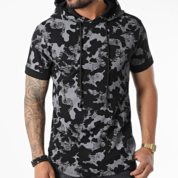  MTX - Tee Shirt Oversize A Capuche U9417 Gris Noir Camouflage