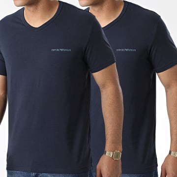  Emporio Armani - Lot De 2 Tee Shirts 111849 2F717 Bleu Marine