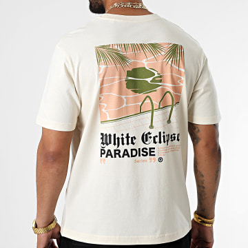  Luxury Lovers - Tee Shirt Oversize Large White Eclipse Paradise Pool Beige