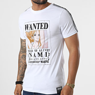  One Piece - Tee Shirt A Bandes Wanted Nami Blanc