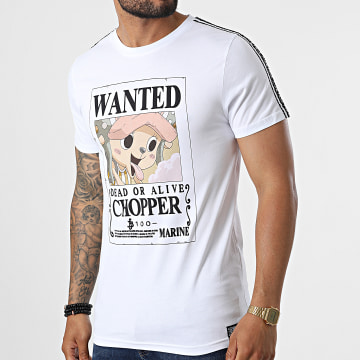  One Piece - Tee Shirt A Bandes Wanted Chopper Blanc