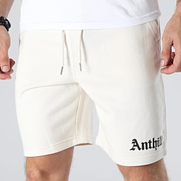 Anthill - Pantalones cortos góticos Beige Negro