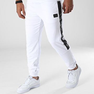  EA7 Emporio Armani - Pantalon Jogging A Bandes 6LPP76-PJ05Z Blanc Iridescent Réfléchissant