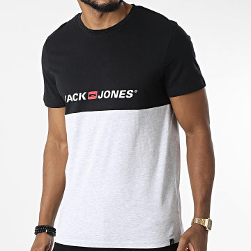  Jack And Jones - Tee Shirt Corp Block Gris Chiné Noir