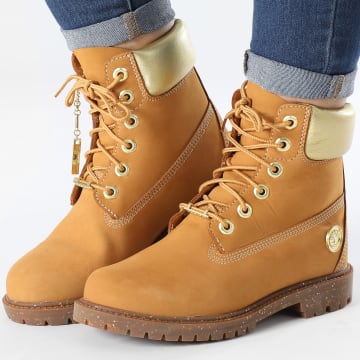  Timberland - Boots Femme 6 Inch Heritage Waterproof A5RS8 Wheat Nubuck Gold