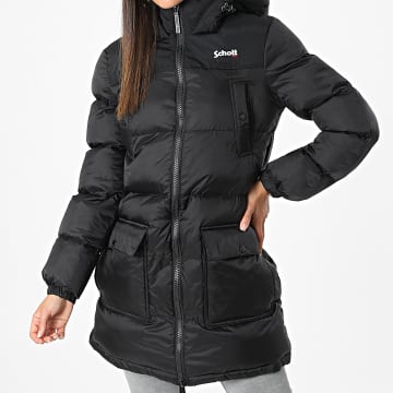  Schott NYC - Doudoune Capuche Longue Femme Ohio Noir