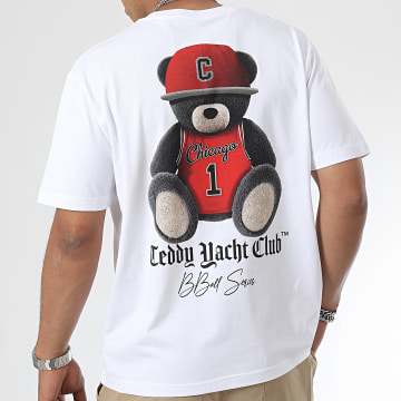  Teddy Yacht Club - Tee Shirt Oversize Large Chicago Cap BBall Series Blanc