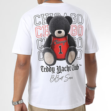  Teddy Yacht Club - Tee Shirt Oversize Large Chicago BBall Series Blanc