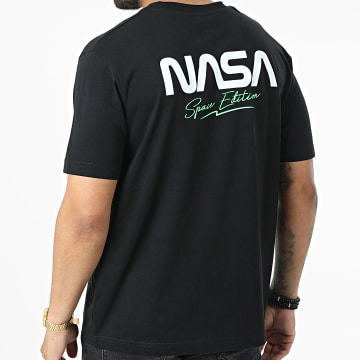  NASA - Tee Shirt Oversize Large Space Edition Noir Vert Fluo