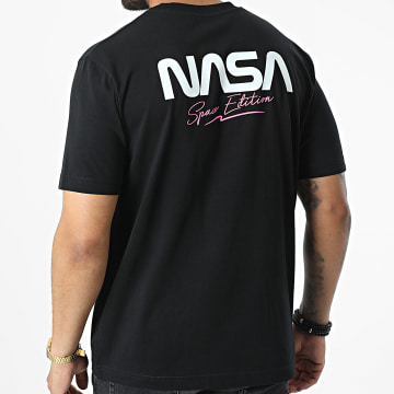  NASA - Tee Shirt Oversize Large Space Edition Noir Rose Fluo