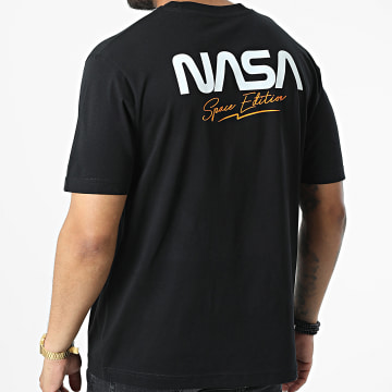  NASA - Tee Shirt Oversize Large Space Edition Noir Orange Fluo