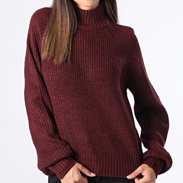  Noisy May - Pull Col Cheminée Femme Timmy Bordeaux