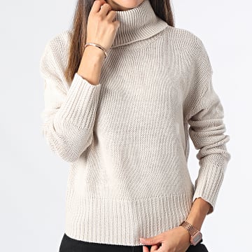  Only - Pull Col Roulé Nicoya Femme Beige