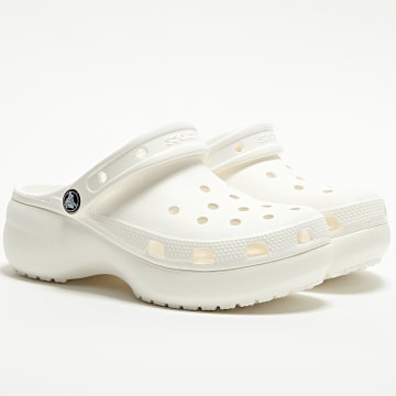  Crocs - Claquettes Femme Classic Platform Clog Blanc