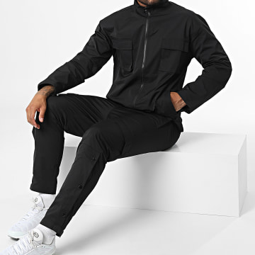 Frilivin - Set giacca con zip e pantaloni cargo neri