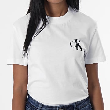  Calvin Klein - Tee Shirt Slim Femme 0478 Blanc