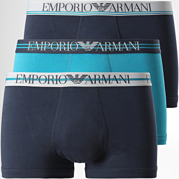  Emporio Armani - Lot De 3 Boxers 111357 2F723 Bleu Marine Bleu