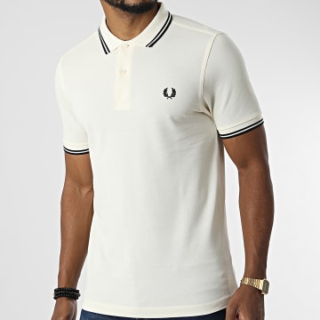  Fred Perry - Polo Manches Courtes Twin Tipped M3600 Blanc Cassé