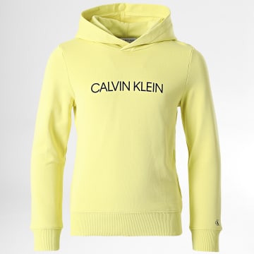  Calvin Klein - Sweat Capuche Enfant Institutional Logo 0163 Jaune