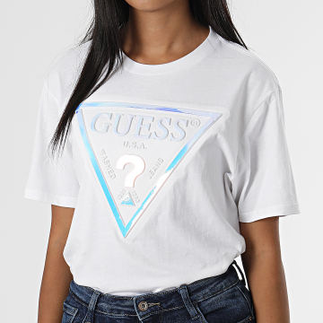  Guess - Tee Shirt Femme M2BI0B Blanc Iridescent