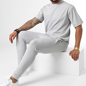  Classic Series - Ensemble Tee Shirt Et Pantalon Jogging MAX009 Gris Clair