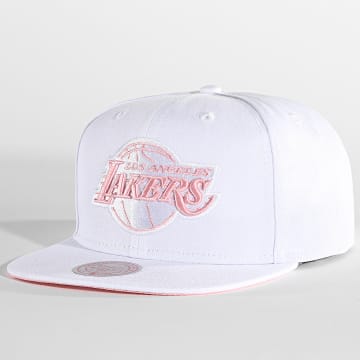  Mitchell and Ness - Casquette Snapback NBA Summer Suede Los Angeles Lakers Blanc
