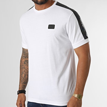  EA7 Emporio Armani - Tee Shirt A Bandes 6LPT19-PJ02Z Blanc Réfléchissant Iridescent