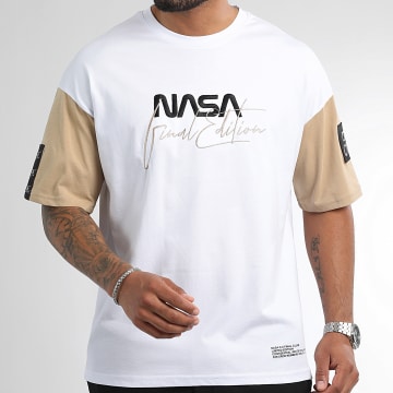  Final Club - Tee Shirt Oversize Large NASA Signature 1030 Blanc Beige