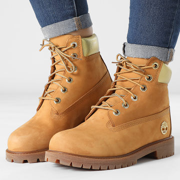  Timberland - Boots Femme 6 Inch Premium Waterproof A5SZD Wheat Nubuck Gold