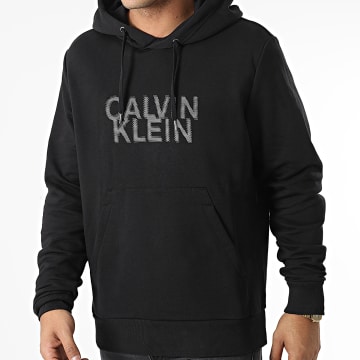  Calvin Klein - Sweat Capuche Distorted Logo 0075 Noir