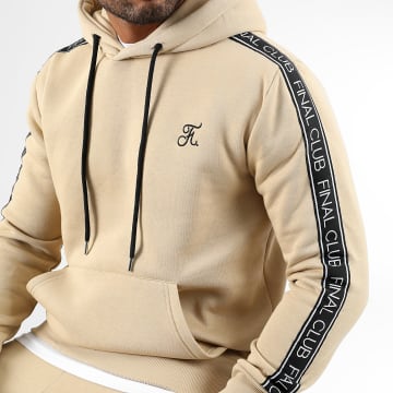  Final Club - Sweat Capuche Premium A Bandes 1057 Beige