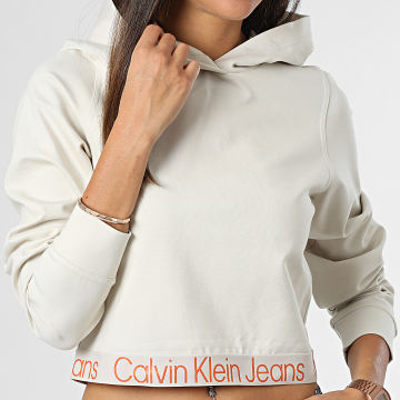 Calvin Klein - Felpa con cappuccio da donna 9904 Beige