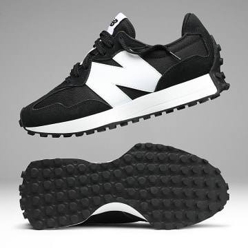 New Balance - Baskets 327 Black White