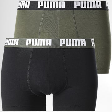  Puma - Lot De 2 Boxers Everyday Noir Vert Kaki