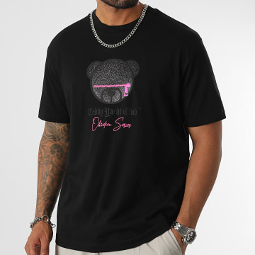  Teddy Yacht Club - Tee Shirt Oversize Large Obsidian Luxury Head Noir Rose Fluo
