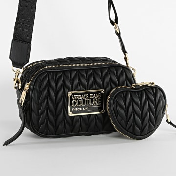  Versace Jeans Couture - Lot Sac A Main Et Porte-Monnaie Femme Crunchy Bags 73VA4BO6 Noir Doré