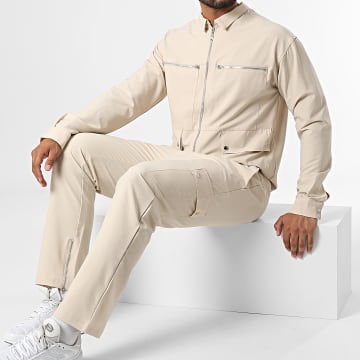 Classic Series - KL-2093 Set giacca con zip e pantaloni cargo beige