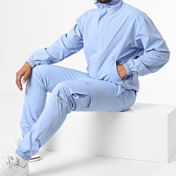 Classic Series - Conjunto de chaqueta con cremallera y pantalón de chándal azul claro KL-2073