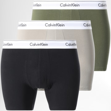  Calvin Klein - Lot De 3 Boxers NB2381A Noir Vert Kaki Beige