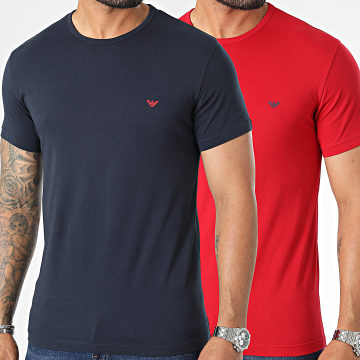  Emporio Armani - Lot De 2 Tee Shirts 111267-2F722 Bleu Marine Rouge
