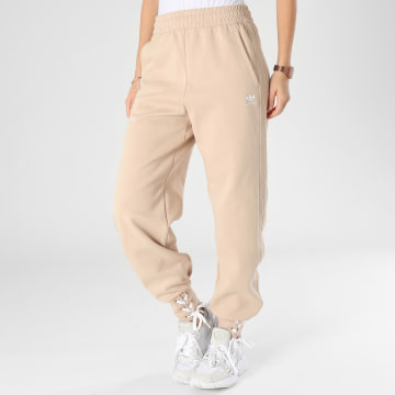 Adidas Originals - Pantalones de chándal para mujer con puños HK5065 Beige