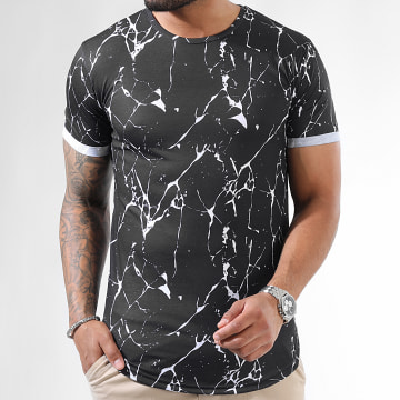  LBO - Tee Shirt Oversize Imprimé Avec Revers 2645 Marble Noir