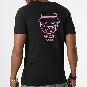  Sale Môme Paris - Tee Shirt Nasty Smile Bob Noir Rose Fluo