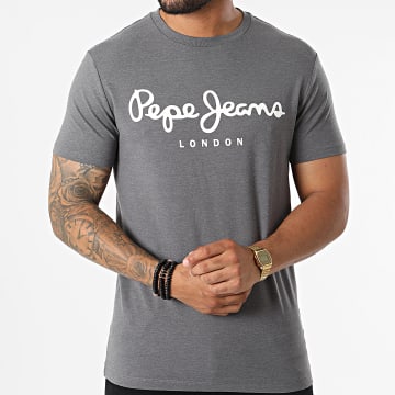  Pepe Jeans - Tee Shirt Original Stretch PM508210 Gris Anthracite Chiné