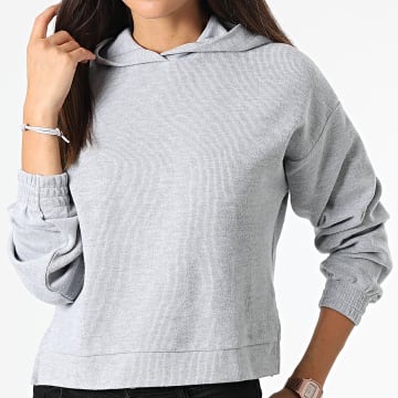 Tiffosi - Pull Capuche Femme Crop 10047013 Gris Chiné