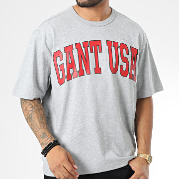  Gant - Tee Shirt Oversize Large USA Graphic 2003147 Gris Chiné