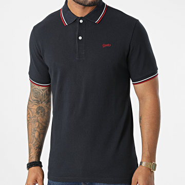 Superdry - Polo Manches Courtes Vintage Tipped M1110344A Bleu Marine