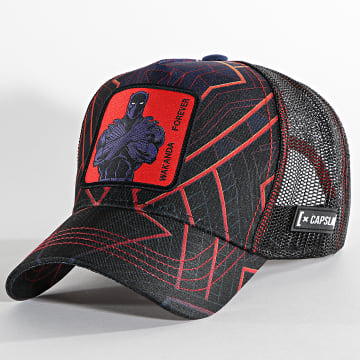Casquette Camionneur Capslab Marvel - Panthère Noire Wakanda Forever (Noire/Bleue, Taille Unique, Ajustable)